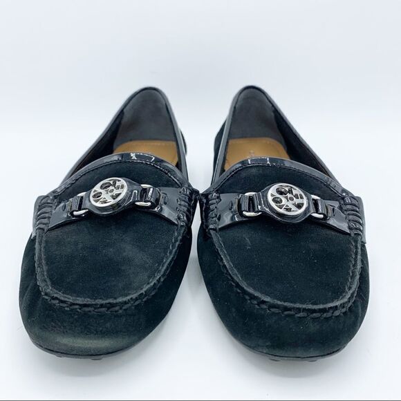 Coach Black Fonda Black Suede and Patent Leather Loafers Flats Driving Moc 6.5 - Picture 7 of 16